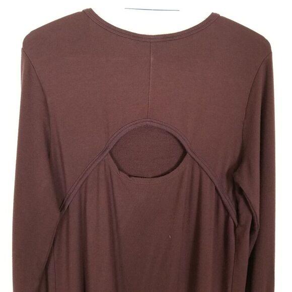 Athleta Womens Crossover Sweatshirt Dress Cut Out Back Size M Maroon Long Sleeve - Picture 5 of 8